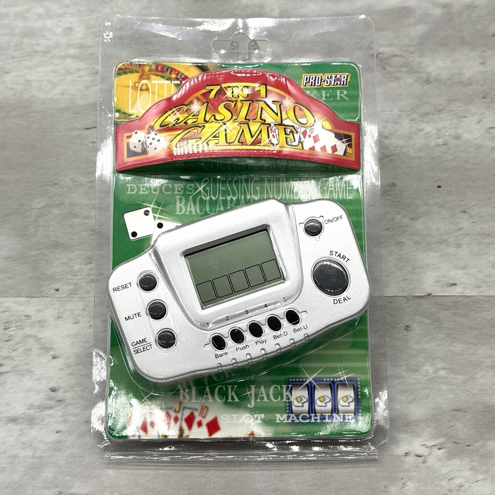 Casino 7 In 1 (Pro Star) Handheld Electronic Video Game Brand New Vintage